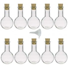 Viva Haushaltswaren Tulipano Lot de 10 bouteilles en verre avec bouchon en liège 100 ml Entonnoir Ø 5 cm inclus - B00O35U7VA